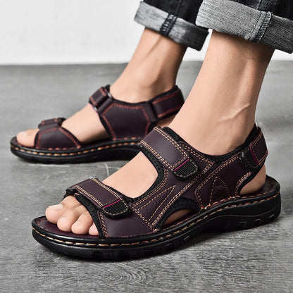 Men's sandals outdoor real leather breathable men's sandals leather handmade men beach sandals