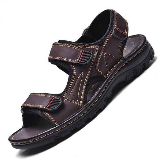 Herrensandalen Outdoor Echtes Leder Atmungsaktive Herrensandalen Leder Handgefertigte Herren Strandsandalen