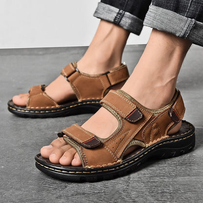 Men's sandals outdoor real leather breathable men's sandals leather handmade men beach sandals