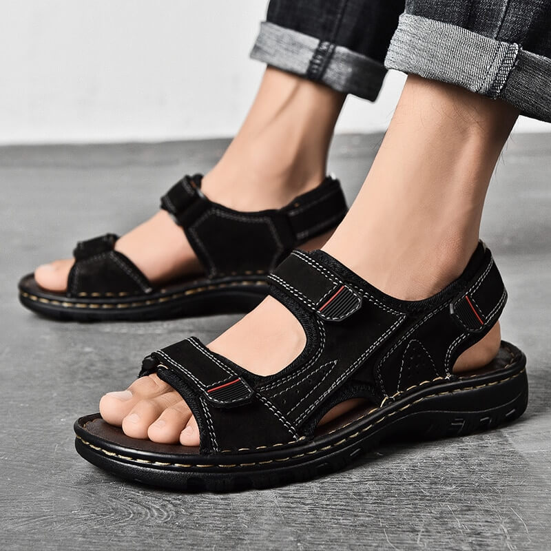 Men's sandals outdoor real leather breathable men's sandals leather handmade men beach sandals