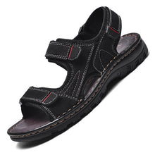 Lade das Bild in den Galerie-Viewer, Herrensandalen Outdoor Echtes Leder Atmungsaktive Herrensandalen Leder Handgefertigte Herren Strandsandalen
