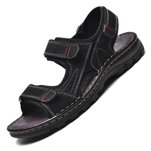 Herrensandalen Outdoor Echtes Leder Atmungsaktive Herrensandalen Leder Handgefertigte Herren Strandsandalen
