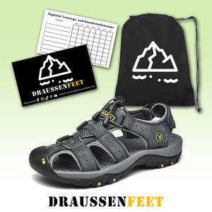 draussenfeet handgefertigte lederschuhe sandalen hausschuhe 31309 grau