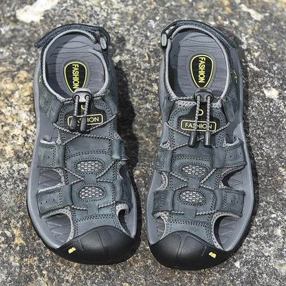 Männer Echtem Leder Sommer Sandalen Mode Hausschuhe