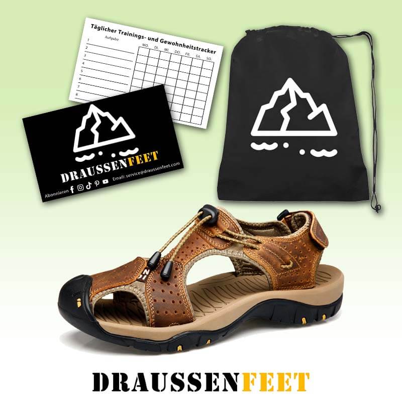 Herren Ledersandalen Wandern Wanderschuhe Outdoor Trekkingsandalen Atmungsaktive Sportschuhe Hook Loop Schuhe