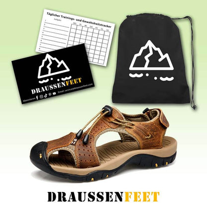 Herren Ledersandalen Wandern Wanderschuhe Outdoor Trekkingsandalen Atmungsaktive Sportschuhe Hook Loop Schuhe