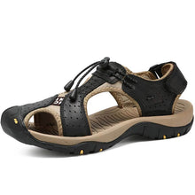 Lade das Bild in den Galerie-Viewer, Herren Ledersandalen Wandern Wanderschuhe Outdoor Trekkingsandalen Atmungsaktive Sportschuhe Hook Loop Schuhe
