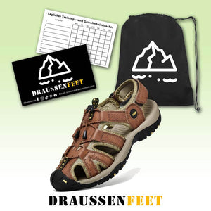 Männer Rindsleder atmungsaktiv rutschfeste geschlossene Zehen Waten Casual Outdoor Sandalen