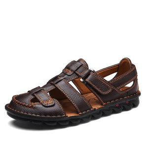 Hochwertige Kuh Leder Sandalen Sommer Outdoor Handgemachte Herren Sandalen Mode Bequeme Herren Strand Lederschuhe