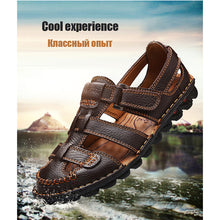 Lade das Bild in den Galerie-Viewer, draussenfeet handgefertigte lederschuhe sandalen hausschuhe 31341 braun

