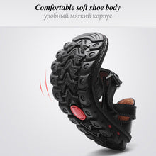Lade das Bild in den Galerie-Viewer, draussenfeet handgefertigte lederschuhe sandalen hausschuhe 31341 schwarz
