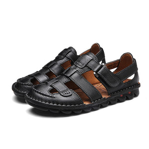 draussenfeet handgefertigte lederschuhe sandalen hausschuhe 31341 schwarz