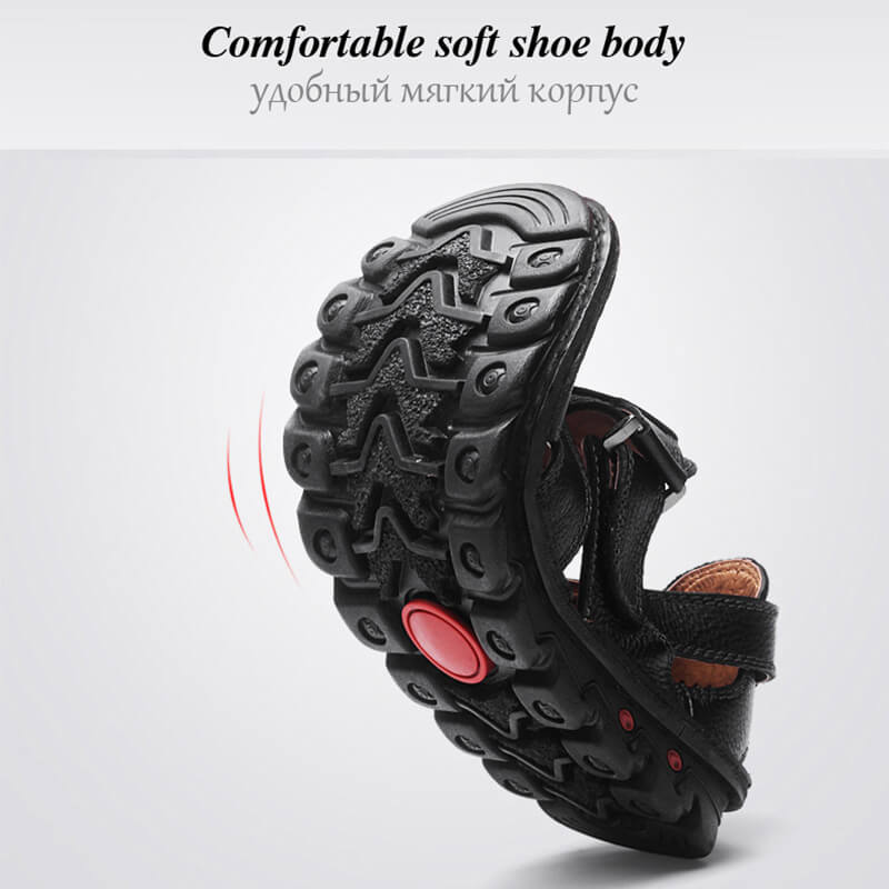 Hochwertige Kuh Leder Sandalen Sommer Outdoor Handgemachte Herren Sandalen Mode Bequeme Herren Strand Lederschuhe