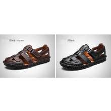 Lade das Bild in den Galerie-Viewer, draussenfeet handgefertigte lederschuhe sandalen hausschuhe 31341 schwarz

