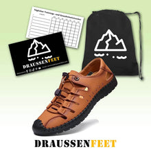 Lade das Bild in den Galerie-Viewer, Herren Sandalen tragen weiche Sohle Leder Lochschuhe Rindsleder lässige Hohlsandalen
