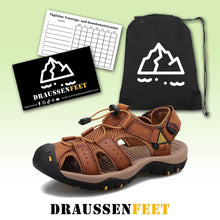 Lade das Bild in den Galerie-Viewer, Männer Rindsleder Atmungsaktiv Rutschfeste Weiche Unterseite Bequeme Outdoor Lässige Strandsandalen
