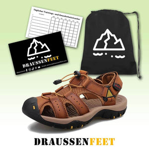 Männer Rindsleder Atmungsaktiv Rutschfeste Weiche Unterseite Bequeme Outdoor Lässige Strandsandalen