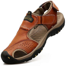 Lade das Bild in den Galerie-Viewer, draussenfeet handgefertigte lederschuhe sandalen hausschuhe 31406 braun
