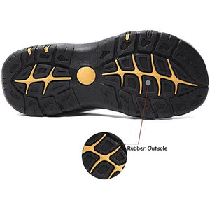 Ledersandalen für Herren im Freien Wandersandalen, wasserdicht sportlich Sport-Sandalen Fischer-Strandschuhe geschlossene Zehen Wassersandalen