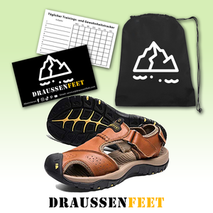 draussenfeet handgefertigte lederschuhe sandalen hausschuhe 31406 braun
