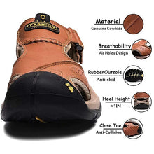 Lade das Bild in den Galerie-Viewer, draussenfeet handgefertigte lederschuhe sandalen hausschuhe 31406 braun
