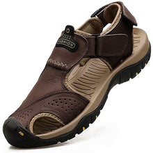 Lade das Bild in den Galerie-Viewer, draussenfeet handgefertigte lederschuhe sandalen hausschuhe 31406 dunkelbraun
