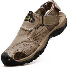 Lade das Bild in den Galerie-Viewer, draussenfeet handgefertigte lederschuhe sandalen hausschuhe 31406 khaki
