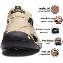 Lade das Bild in den Galerie-Viewer, draussenfeet handgefertigte lederschuhe sandalen hausschuhe 31406 khaki
