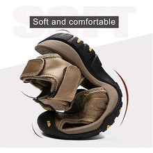 Lade das Bild in den Galerie-Viewer, draussenfeet handgefertigte lederschuhe sandalen hausschuhe 31406 khaki
