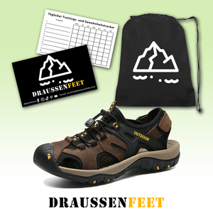 draussenfeet handgefertigte lederschuhe sandalen hausschuhe 31407 braun