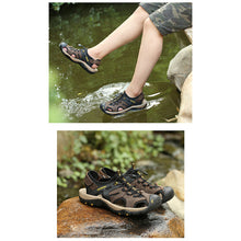 Lade das Bild in den Galerie-Viewer, draussenfeet handgefertigte lederschuhe sandalen hausschuhe 31407 braun
