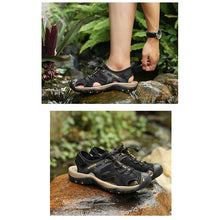 Lade das Bild in den Galerie-Viewer, draussenfeet handgefertigte lederschuhe sandalen hausschuhe 31407 schwarz
