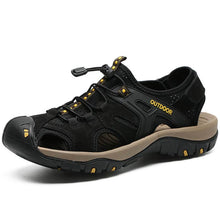Lade das Bild in den Galerie-Viewer, Herren Sandalen Outdoor Rutschfeste Herren Strand Sandalen Handgefertigte Echtleder Herrenschuhe Mode Herren Turnschuhe
