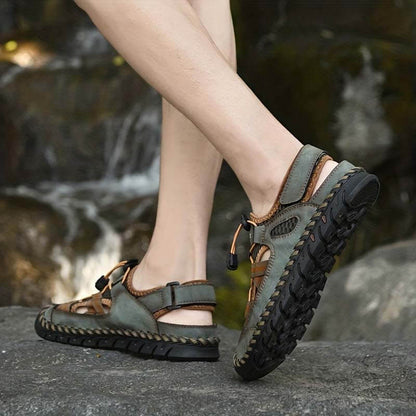 Trendige atmungsaktive Mesh-Sandalen für Herren mit verstellbarem lässige Outdoor-Wanderschuhe
