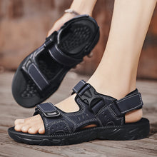 Lade das Bild in den Galerie-Viewer, draussenfeet handgefertigte lederschuhe sandalen hausschuhe 31564 blau
