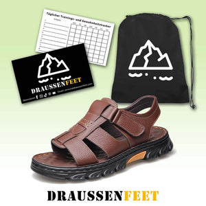 Herren Sandalen Strandschuhe Leder Hausschuhe Outdoor rutschfeste Schuhe mit dicken Sohlen