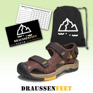 Herren Sommer Outdoor rutschfeste geschlossene Ledersandalen Casual Beach Schuhe
