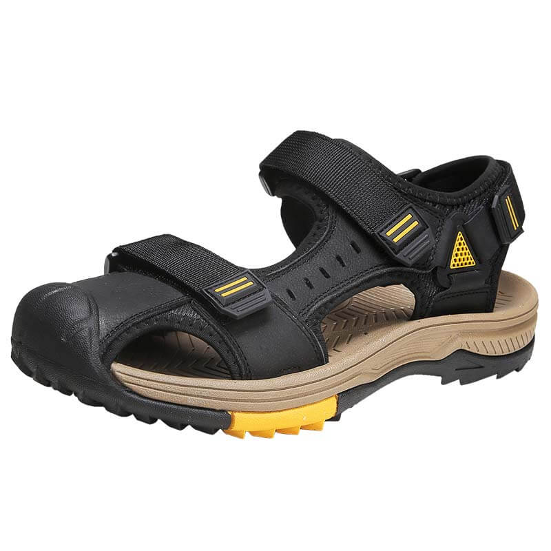 Herren Sommer Outdoor rutschfeste geschlossene Ledersandalen Casual Beach Schuhe