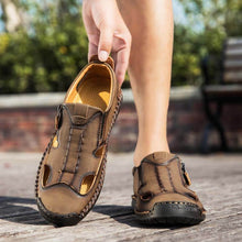 Lade das Bild in den Galerie-Viewer, Herren Sandalen Handgenähte Hausschuhe Strandschuhe Outdoor Sport Verschleißfeste Atmungsaktive Schuhe
