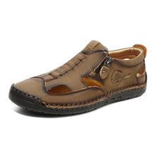 Lade das Bild in den Galerie-Viewer, draussenfeet handgefertigte lederschuhe sandalen hausschuhe 31568 braun
