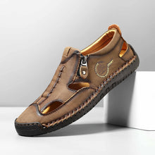 Lade das Bild in den Galerie-Viewer, draussenfeet handgefertigte lederschuhe sandalen hausschuhe 31568 braun
