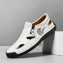 Lade das Bild in den Galerie-Viewer, draussenfeet handgefertigte lederschuhe sandalen hausschuhe 31568 weiss
