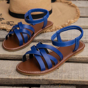 Damen Atmungsaktive Strandsandalen Elastischem Kreuzriemen