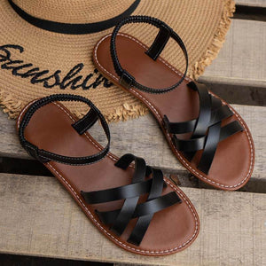 Damen Atmungsaktive Strandsandalen Elastischem Kreuzriemen
