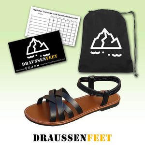 Damen Atmungsaktive Strandsandalen Elastischem Kreuzriemen