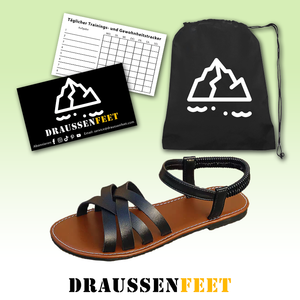 draussenfeet handgefertigte lederschuhe sandalen und hausschuhe 31559 schwarz