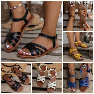 Damen Atmungsaktive Strandsandalen Elastischem Kreuzriemen