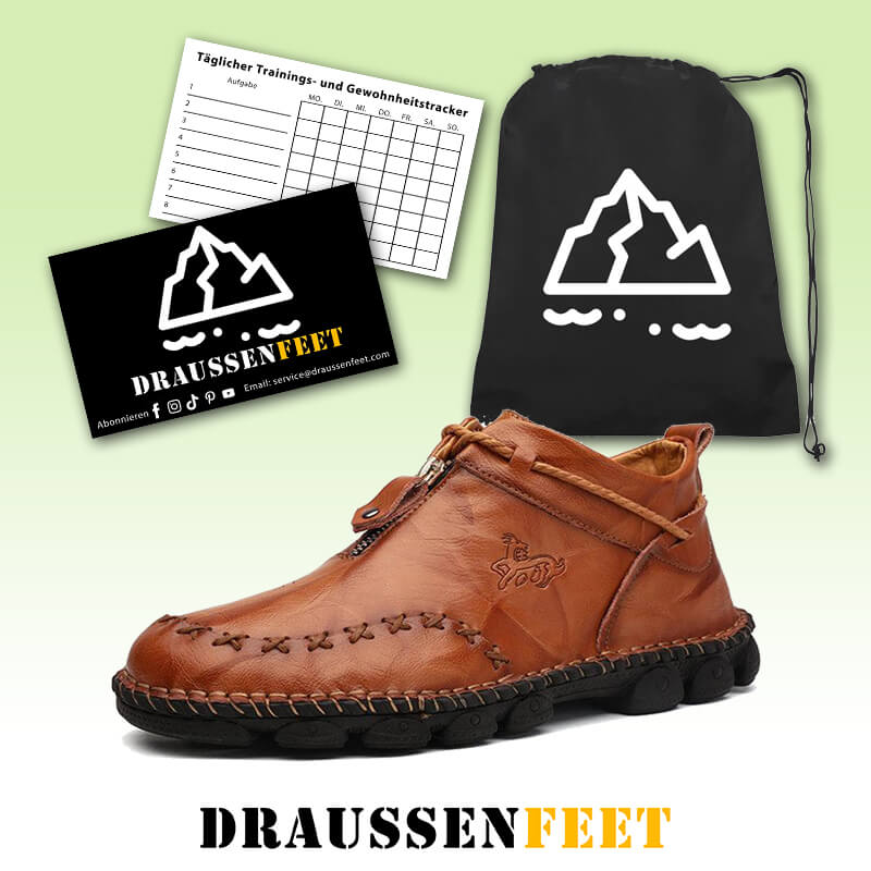 Männer Hand Nähen Leder rutschfeste große weiche Sohle Freizeitstiefel