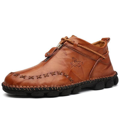 Männer Hand Nähen Leder rutschfeste große weiche Sohle Freizeitstiefel