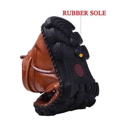 Männer Hand Nähen Leder rutschfeste große weiche Sohle Freizeitstiefel
